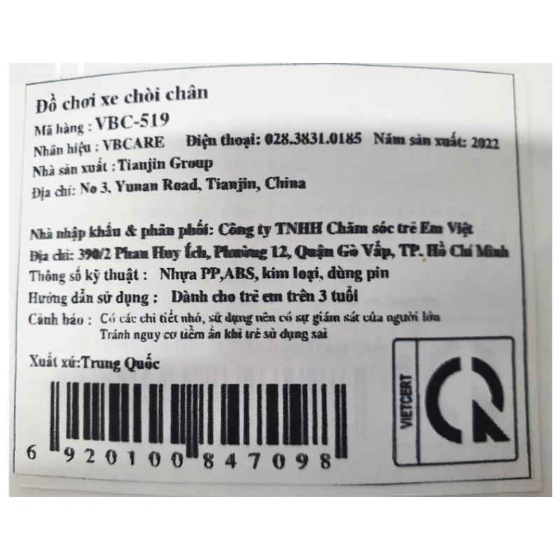 Xe chòi chân 4 bánh VBCare VBC-519 - Màu ngẫu nhiên (từ 3 tuổi) 10
