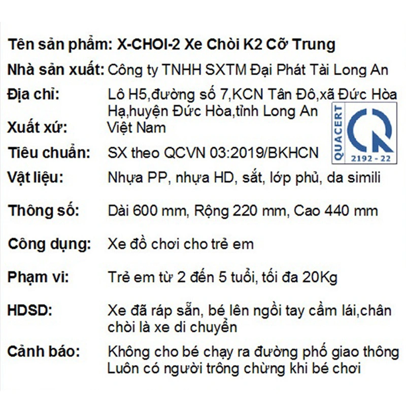 Xe chòi chân 3 bánh Đại Phát Tài K2 - Màu ngẫu nhiên (2 - 5 tuổi) 8