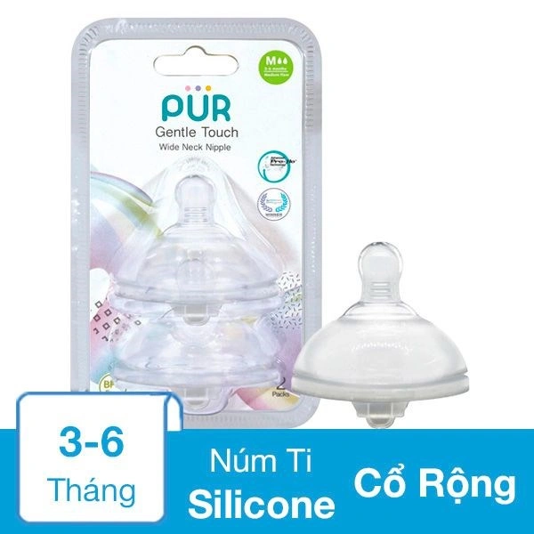 Bộ 2 núm ti Pur Milk Safe 9823 cổ rộng size L (từ 6 tháng) 10