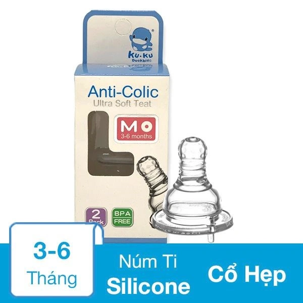 Bộ 2 núm ti KuKu siêu mềm KU5270A cổ hẹp size S (0 - 3 tháng) 5