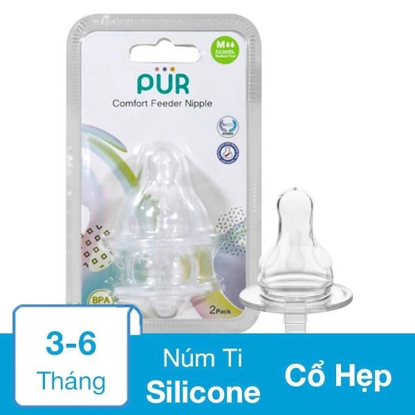 Bộ 2 núm ti Pur Comfort Feeder 1613 cổ hẹp size L (từ 6 tháng) 10
