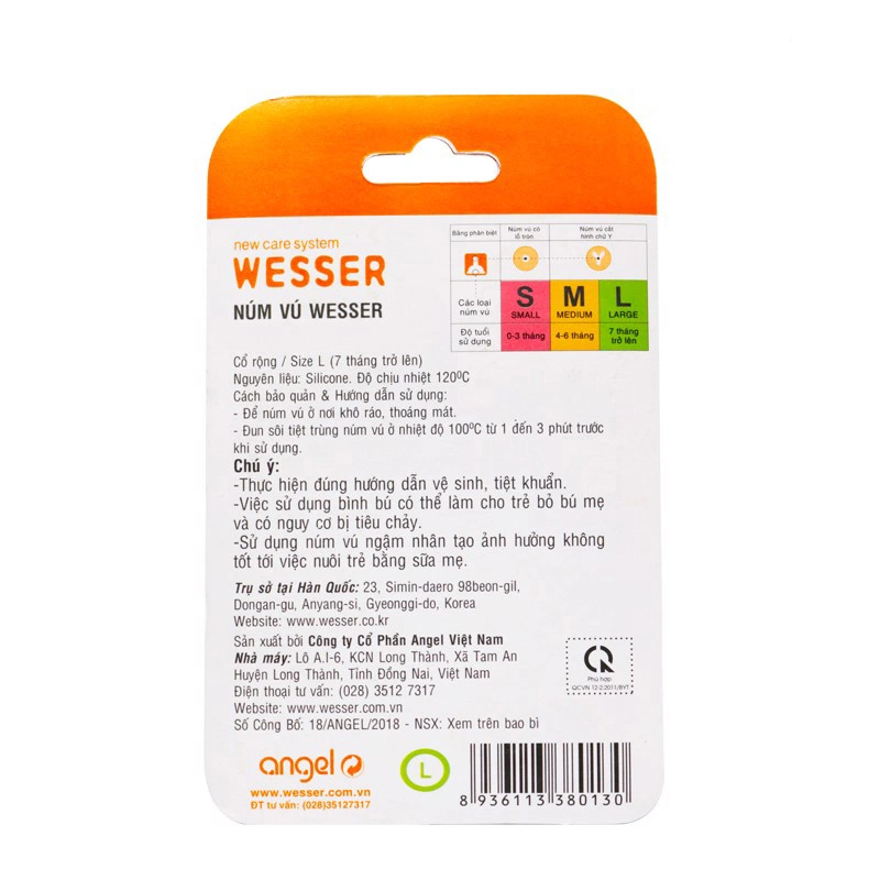 Bộ 2 núm ti Wesser cổ rộng size M (4 - 6 tháng) 7