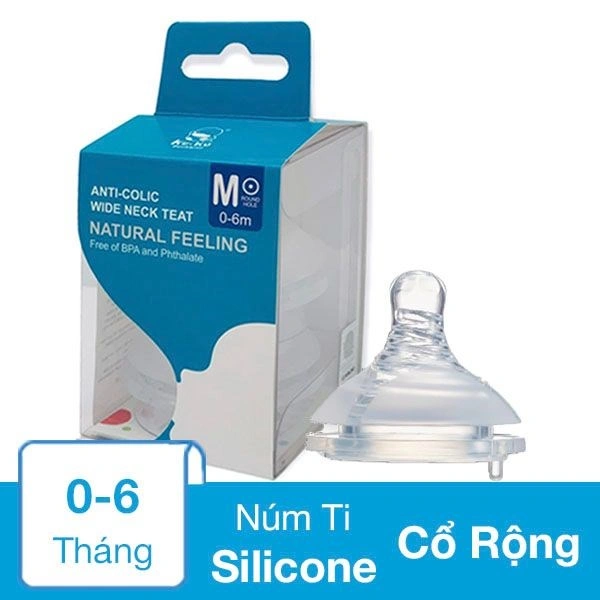 Bộ 2 núm ti KuKu siêu mềm KU5287 cổ rộng size M (0 - 6 tháng) 1