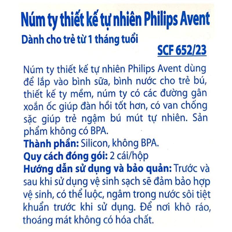 Bộ 2 núm ti Philips Avent SCF654/23 cổ rộng size 4 (6 - 9 tháng) 19