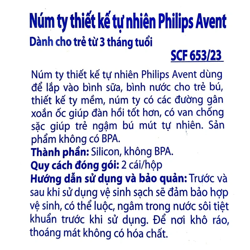 Bộ 2 núm ti Philips Avent SCF653/23 cổ rộng size 3 (3 - 6 tháng) 9
