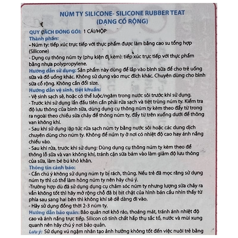 Núm ti Chuchu Baby Rubber Teat cổ rộng free size (từ 0 tháng) 2