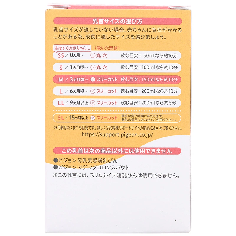 Bộ 2 núm ti Pigeon siêu mềm Plus WN3 cổ rộng phiên bản Nhật size S (1 - 3 tháng) 36
