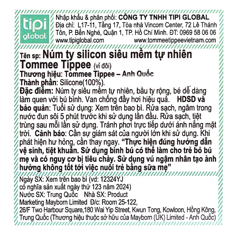 Bộ 2 núm ti Tommee Tippee Natural Start siêu mềm tự nhiên cổ rộng size + (từ 0 tháng) 9