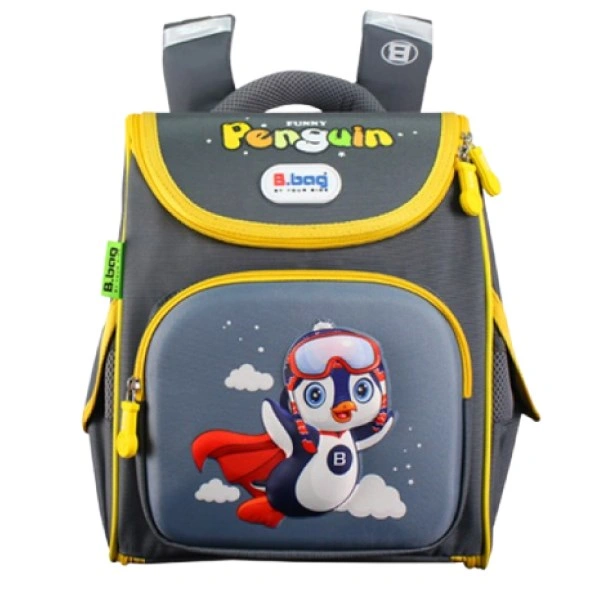 Balo chống gù cho bé B.Bag Genius Box F2-Penguin B-12-105 xám 1