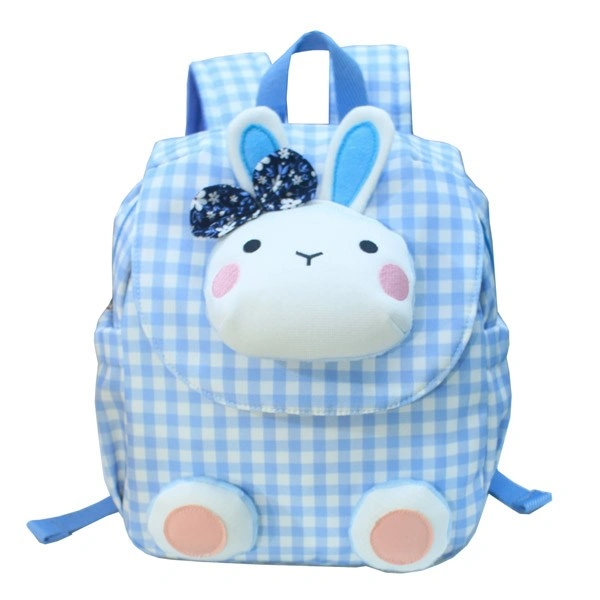 Balo cho bé mẫu giáo Tbwin PANNA8 thỏ caro E2076 xanh dương 1