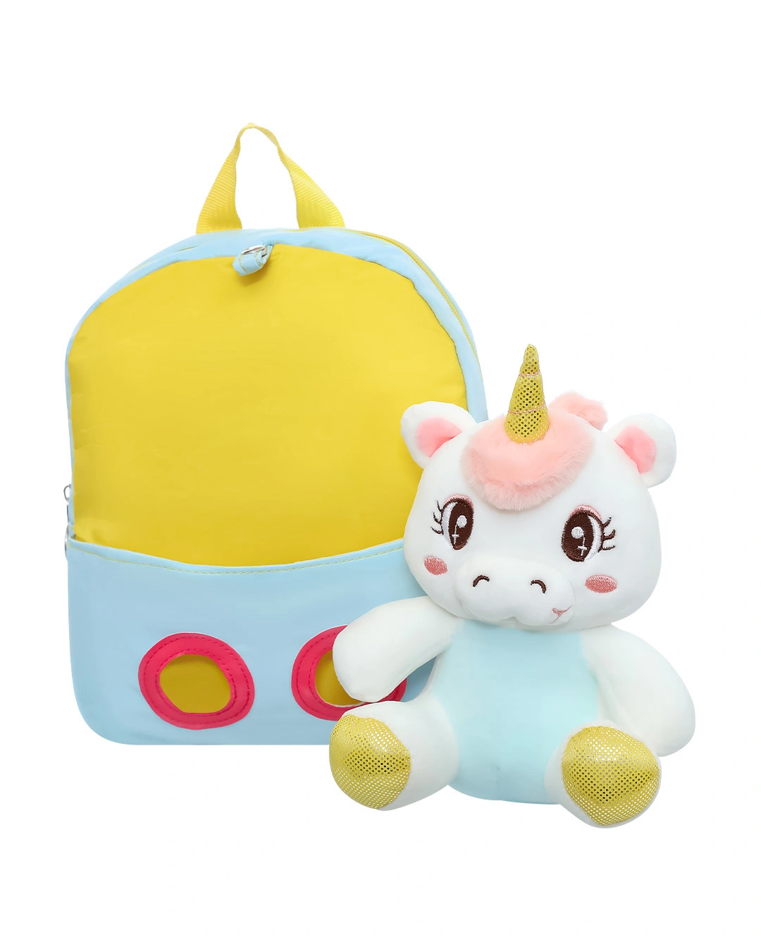 Balo cho bé mẫu giáo Á Châu unicorn vàng - xanh 6