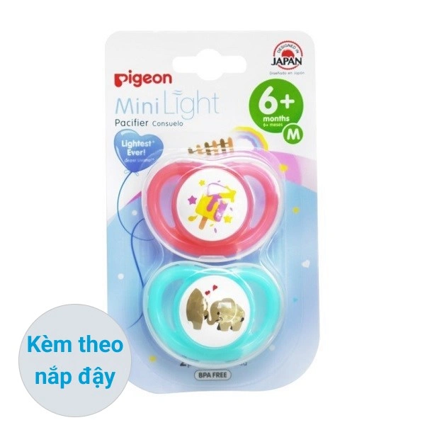 Ti ngậm Pigeon kèm nắp Mini Light size L (từ 12 tháng) - Màu ngẫu nhiên 28