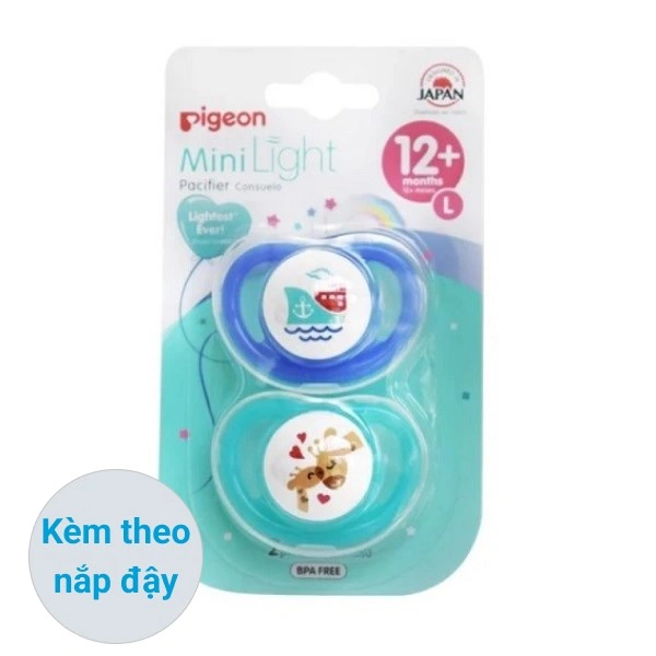 Ti ngậm Pigeon kèm nắp Mini Light size L (từ 12 tháng) - Màu ngẫu nhiên 29