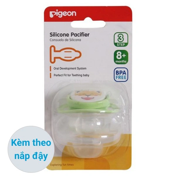 Ti ngậm Pigeon kèm nắp bước 3 (từ 8 tháng) - Màu ngẫu nhiên 1