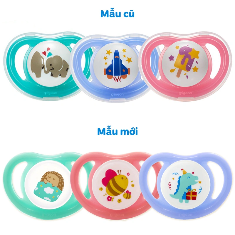 Ti ngậm Pigeon kèm nắp Mini Light size M (6 - 12 tháng) - Màu ngẫu nhiên 2