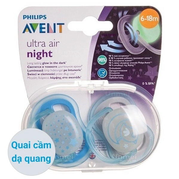 Bộ 2 ti ngậm Philips Avent dạ quang SCF376/21 (6 - 18 tháng) - Màu xanh 1