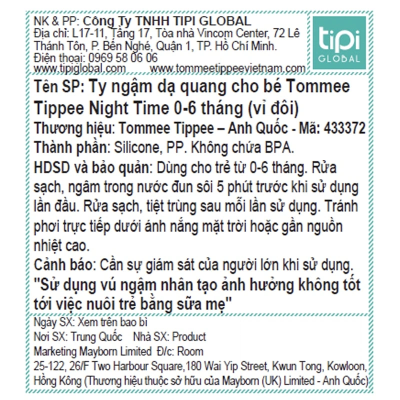 Bộ 2 ti ngậm Tommee Tippee dạ quang Night Time 433372 (0 - 6 tháng) - Màu ngẫu nhiên 4