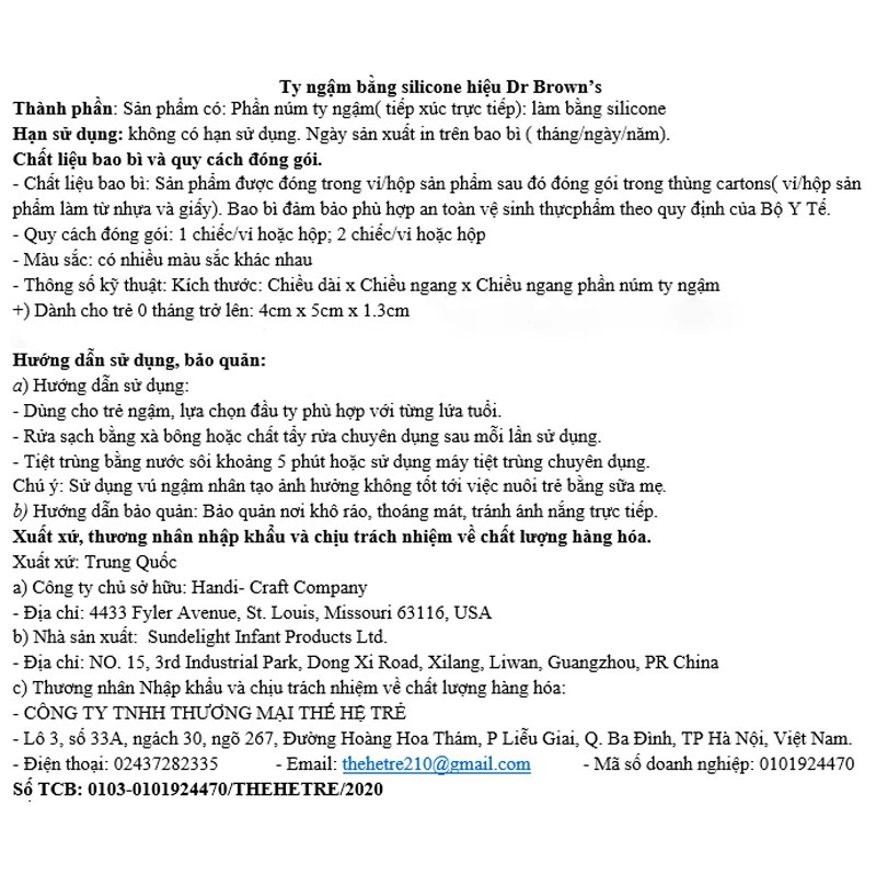 Ti ngậm Dr.Brown's chống vẩu (từ 0 tháng) - Màu xanh - Giao mẫu ngẫu nhiên 14