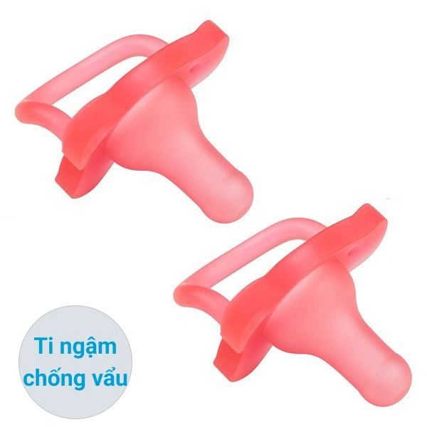 Ti ngậm Dr.Brown's chống vẩu (từ 0 tháng) - Màu hồng 18