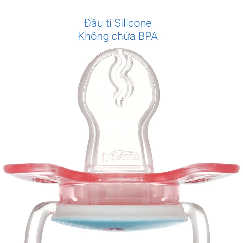 Ti ngậm Dr.Brown's chỉnh nha (0 - 6 tháng) - Màu hồng 6