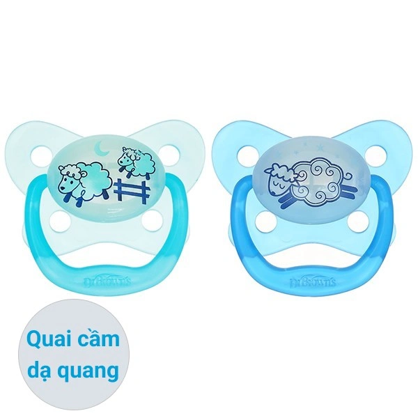 Ti ngậm Dr.Brown's dạ quang (0 - 6 tháng) - Màu xanh 10