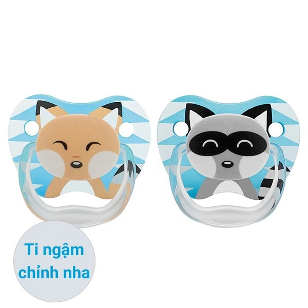 Bộ 2 ti ngậm Dr.Browns chỉnh nha (0 - 6 tháng) - Họa tiết mèo và ếch 3