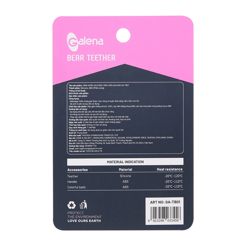 Gặm nướu Galena hình gấu GA-TB01 (từ 6 tháng) - Màu xanh 3