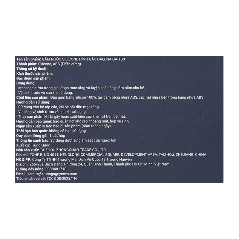 Gặm nướu Galena hình gấu GA-TB01 (từ 6 tháng) - Màu xanh 7