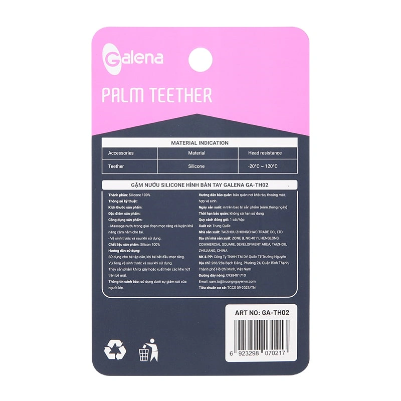 Gặm nướu Galena hình bàn tay GA-TH02 (từ 5 tháng) - Màu xanh 3