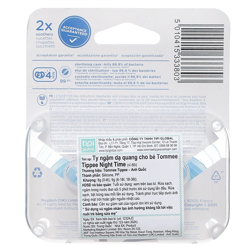 Bộ 2 ti ngậm Tommee Tippee dạ quang Night Time (0 - 6 tháng) - Màu ngẫu nhiên 7