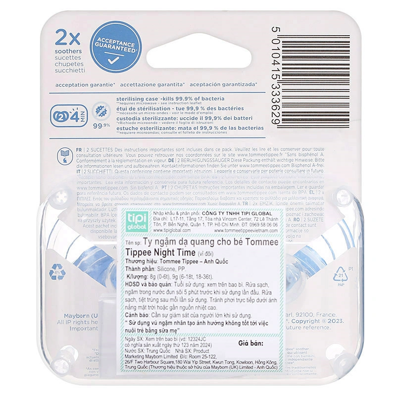 Bộ 2 ti ngậm Tommee Tippee dạ quang Night Time (0 - 6 tháng) - Màu ngẫu nhiên 17
