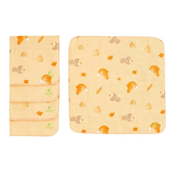 Set 5 cái khăn sữa cotton Dobby Lullaby NH637P 4 lớp 30x30 cm - Màu trắng hà mã 3