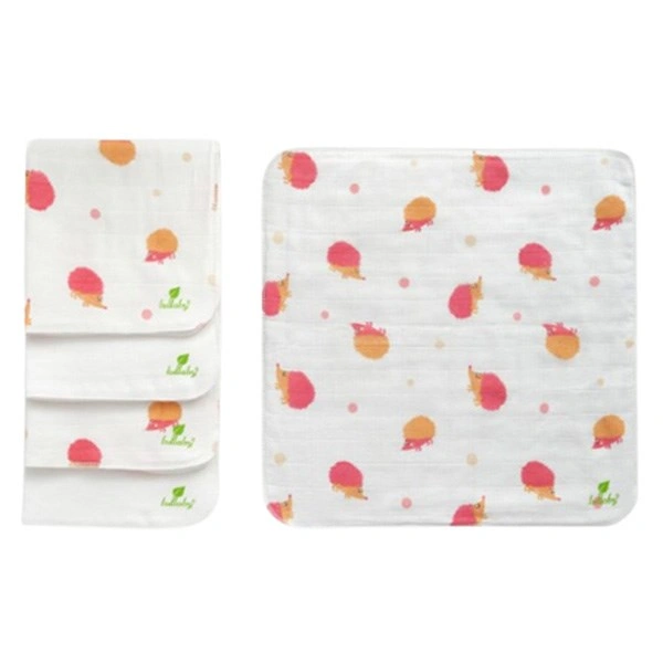 Set 5 cái khăn sữa cotton Dobby Lullaby NH637P 4 lớp 30x30 cm - Màu trắng hà mã 5