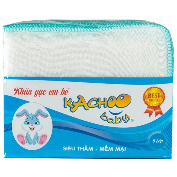 Set 10 cái khăn sữa cotton KACHOOBABY 5 lớp 26x31 cm - Màu ngẫu nhiên 1
