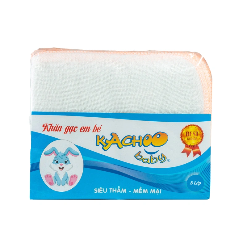 Set 10 cái khăn sữa cotton KACHOOBABY 5 lớp 26x31 cm - Màu ngẫu nhiên 4