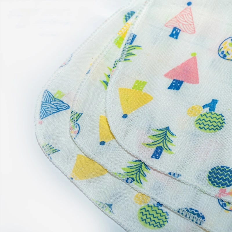 Set 6 cái khăn sữa sợi tre KACHOOBABY 4 lớp 30x30 cm - Màu trắng 2