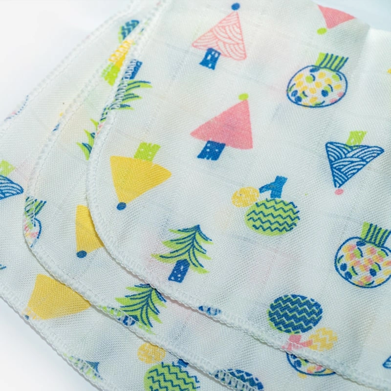 Set 6 cái khăn sữa sợi tre KACHOOBABY 4 lớp 30x30 cm - Màu trắng 3