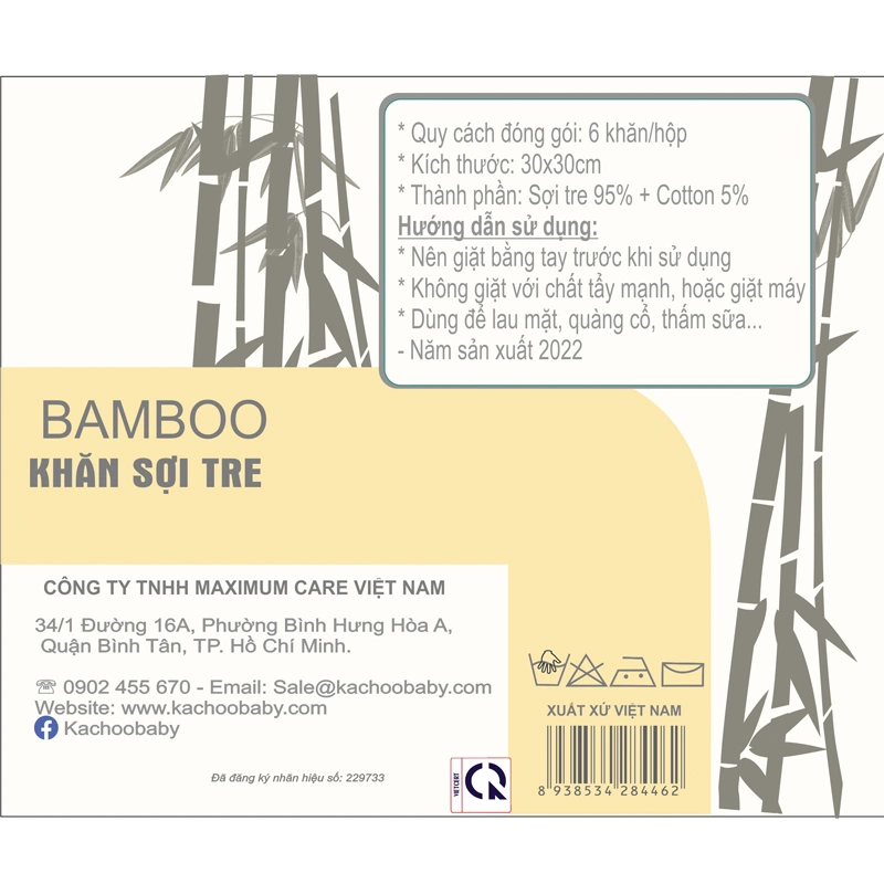 Set 6 cái khăn sữa sợi tre KACHOOBABY 4 lớp 30x30 cm - Màu trắng 7