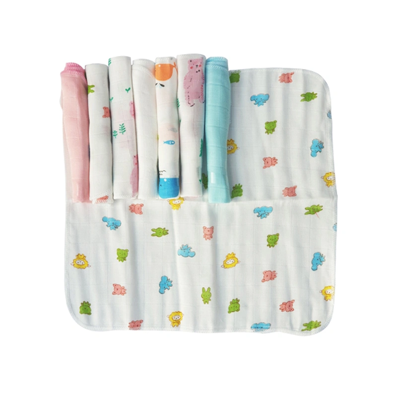 Set 8 cái khăn sữa sợi tre KACHOOBABY 2 lớp 30x30 cm - Màu ngẫu nhiên 2