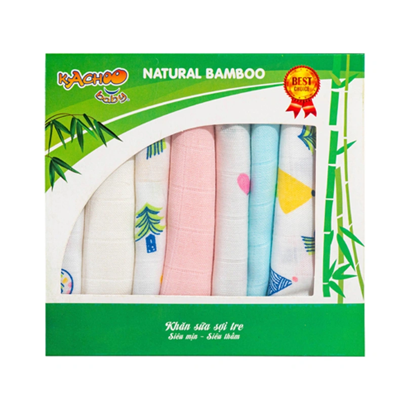 Set 8 cái khăn sữa sợi tre KACHOOBABY 2 lớp 30x30 cm - Màu ngẫu nhiên 3