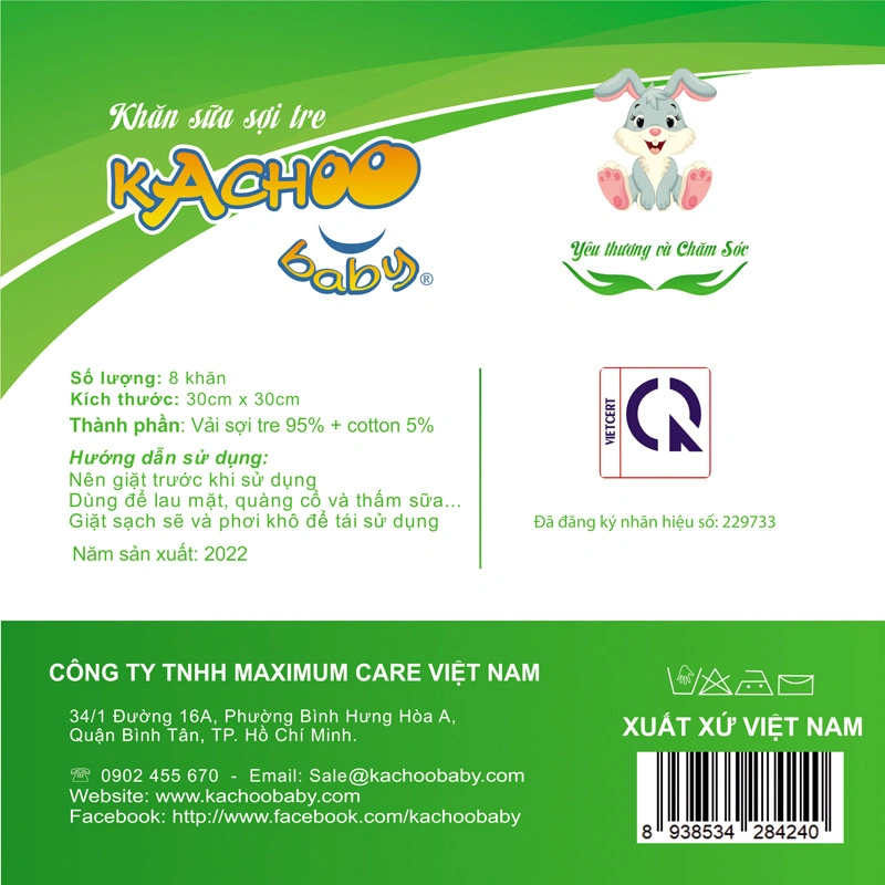 Set 8 cái khăn sữa sợi tre KACHOOBABY 2 lớp 30x30 cm - Màu ngẫu nhiên 5