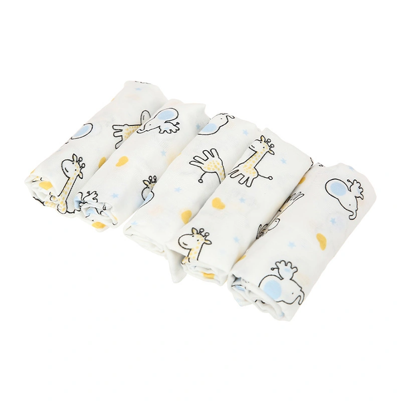 Set 5 cái khăn sữa cotton Bessla 2 lớp 30x30 cm - Hình thú 5