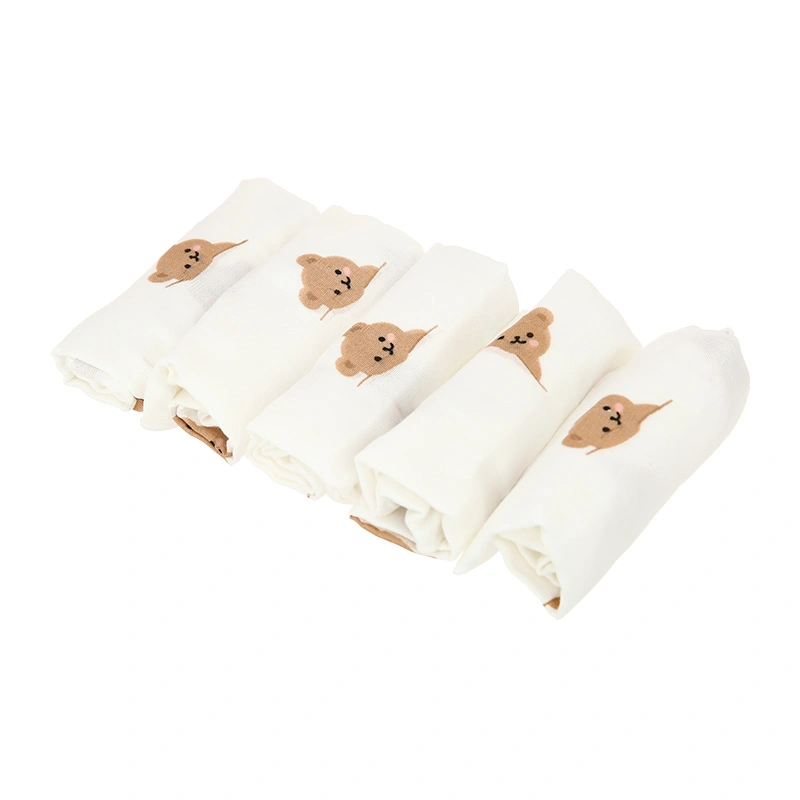 Set 5 cái khăn sữa cotton Bessla 2 lớp 30x30 cm - Hình thú 12