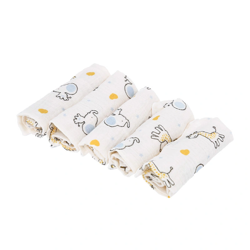 Set 5 cái khăn sữa muslin Bessla 2 lớp 27x27 cm - Hình thú 6