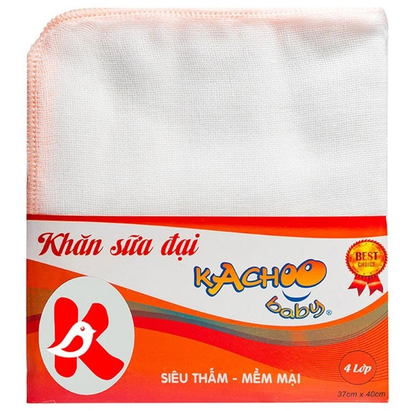Set 5 cái khăn sữa cotton KACHOOBABY 4 lớp 37x40 cm - Màu ngẫu nhiên 1