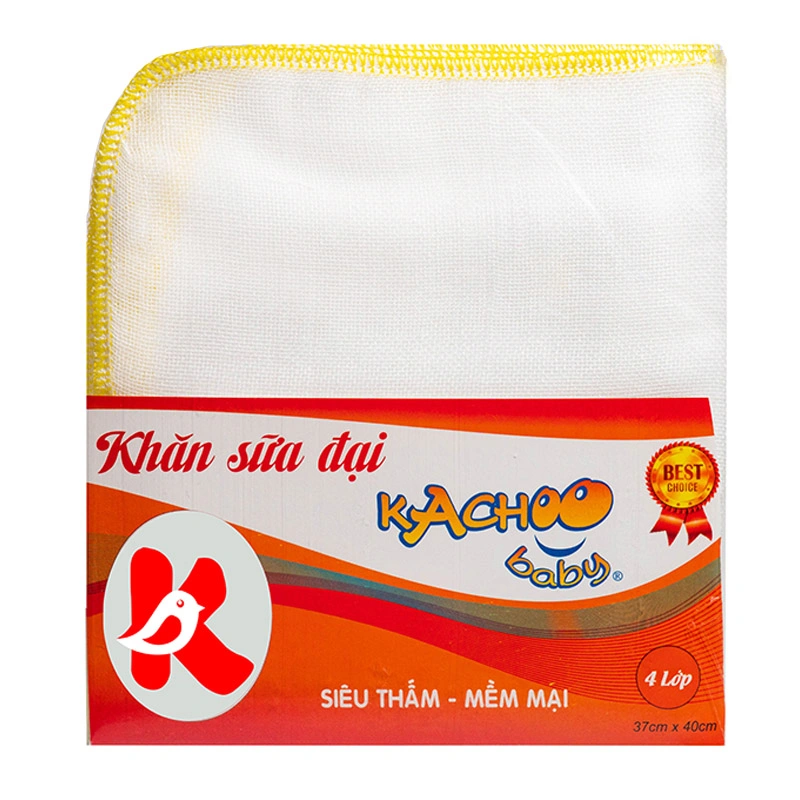 Set 5 cái khăn sữa cotton KACHOOBABY 4 lớp 37x40 cm - Màu ngẫu nhiên 4
