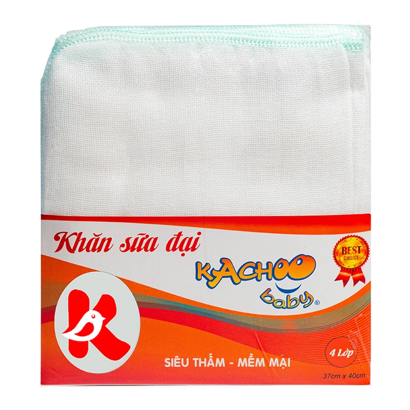 Set 5 cái khăn sữa cotton KACHOOBABY 4 lớp 37x40 cm - Màu ngẫu nhiên 5