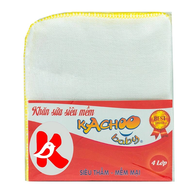 Combo 2 gói khăn sữa cotton KACHOOBABY 4 lớp 24x28 cm - Màu ngẫu nhiên 9