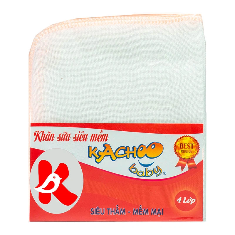 Combo 2 gói khăn sữa cotton KACHOOBABY 4 lớp 24x28 cm - Màu ngẫu nhiên 11