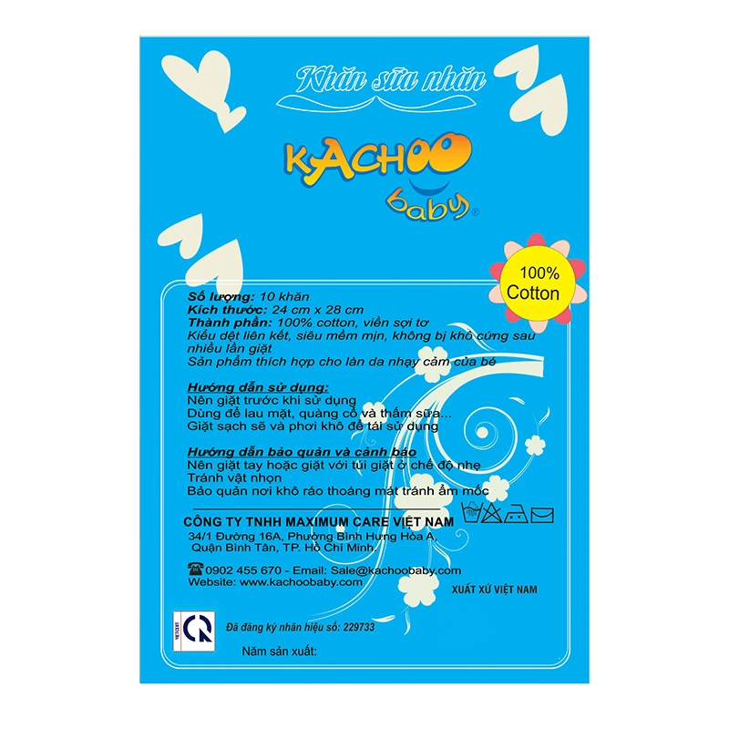 Set 10 cái khăn sữa cotton KACHOOBABY 2 lớp 24x28 cm - Màu ngẫu nhiên 3